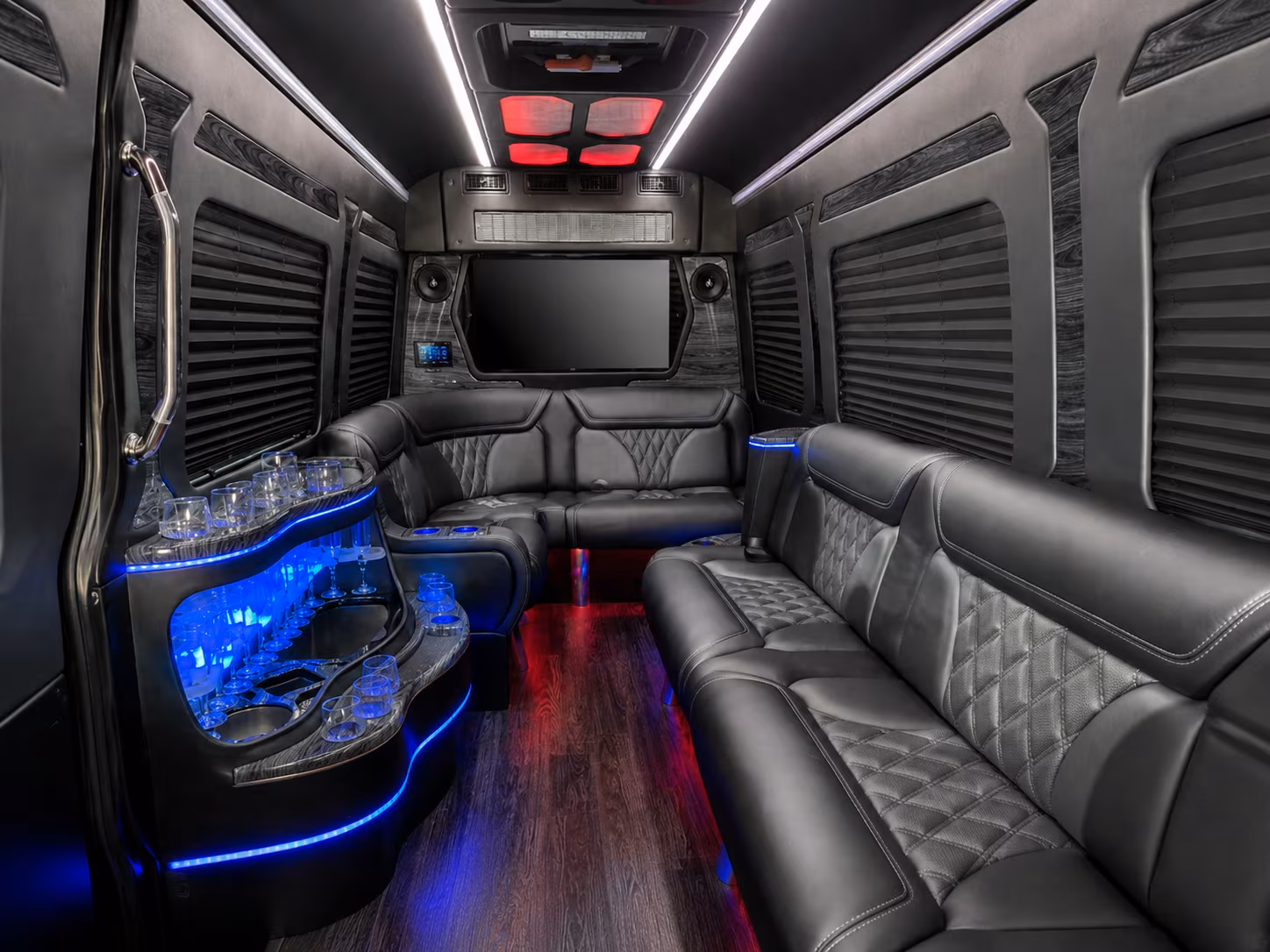 orem 30 passenger party bus interior